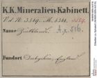 Etiketten zu Sphalerit (NHMW-MIN-Ar516)